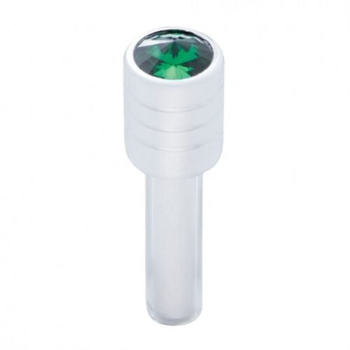 Chrome Door Lock Knob With 7/16" Green Crystal (2pc/set)
