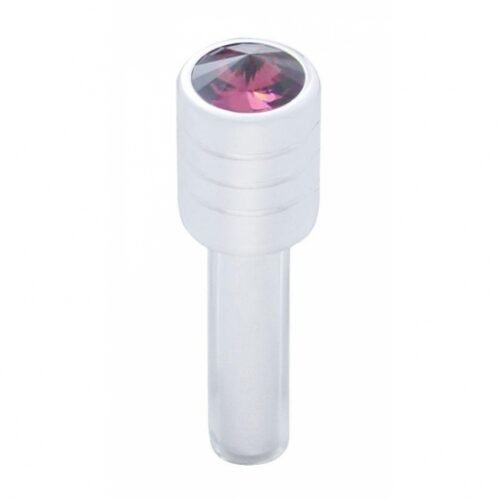 Chrome Door Lock Knob With 7/16" Purple Crystal (2pc/set)