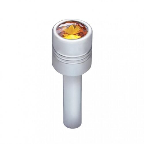 Chrome Door Lock Knob With 9/16" Amber Crystal (2-Pack)