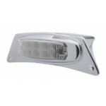 Chrome Fender Light Bracket With 10 LED Reflector Light - Amber LED/Clear Lens
