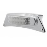Chrome Fender Light Bracket With 12 LED Reflector Light - Amber LED/Clear Lens