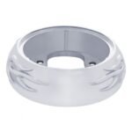 Chrome Flame Horn Button Bezel - Image 2