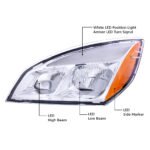 Chrome LED Headlight For 2018-2024 Freightliner Cascadia - Driver - Image 11