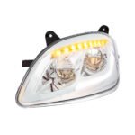 Chrome LED Headlight W/Sequential LED Turn Signal For Peterbilt 579 (2012-21) & 587 (2010-16) - Driver - Image 3