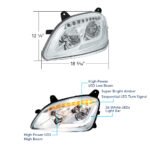 Chrome LED Headlight W/Sequential LED Turn Signal For Peterbilt 579 (2012-21) & 587 (2010-16) - Passenger - Image 8
