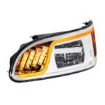 Chrome LED Headlight With LED Turn, Position, & DRL For Peterbilt 386 (2005-2015) & 387 (1999-2010)- Driver - Image 4
