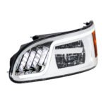 Chrome LED Headlight With LED Turn, Position, & DRL For Peterbilt 386 (2005-2015) & 387 (1999-2010)- Driver - Image 5