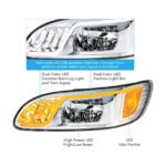 Chrome LED Headlight With LED Turn, Position, & DRL For Peterbilt 386 (2005-2015) & 387 (1999-2010)- Driver - Image 10