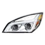Chrome LED Projection Headlight With LED Position Light For 2018-2024 Freightliner Cascadia - Driver - Image 2