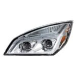 Chrome LED Projection Headlight With LED Position Light For 2018-2024 Freightliner Cascadia - Driver - Image 3