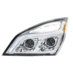 Chrome LED Projection Headlight With LED Position Light For 2018-2024 Freightliner Cascadia - Driver - Image 5