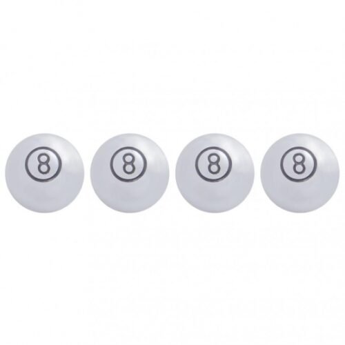 Chrome Large "8" Ball Valve Caps (4-Pack)