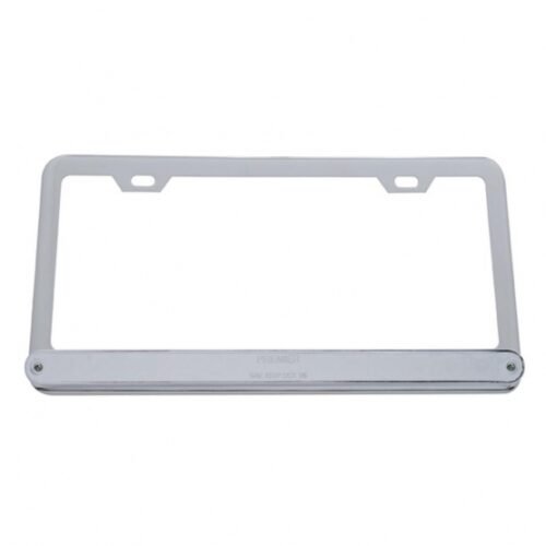 Chrome License Plate Frame With 14 LED 12" Light Bar - Red LED/Chrome Lens