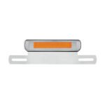 Chrome License Plate Light & Bracket With Amber LED Auxiliary Light - Amber LED/Amber Lens - Image 2
