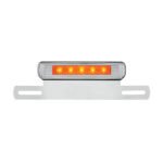Chrome License Plate Light & Bracket With Amber LED Auxiliary Light - Amber LED/Amber Lens