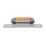 Chrome License Plate Light & Bracket With Amber LED Auxiliary Light - Amber LED/Amber Lens - Image 3