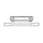 Chrome License Plate Light & Bracket With White LED Backup Light - White LED/Clears Lens