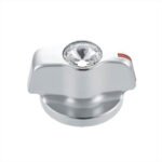 Chrome Plastic A/C Control Knob With Crystal - Clear Crystal - Image 2