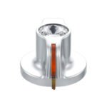Chrome Plastic A/C Control Knob With Crystal - Clear Crystal - Image 3