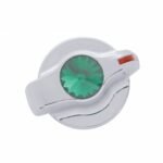 Chrome Plastic A/C Control Knob With Crystal - Green Crystal
