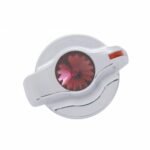 Chrome Plastic A/C Control Knob With Crystal - Purple Crystal