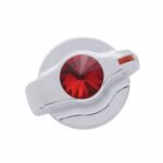 Chrome Plastic A/C Control Knob With Crystal - Red Crystal