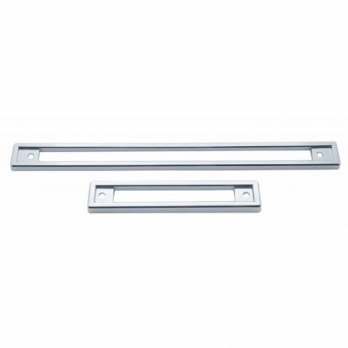 Chrome Plastic Warning Light Panel Bezel 2 Piece Set For 1991-2000 Peterbilt 379/378/377