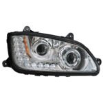 Chrome Projection Headlight Assembly For 2008-2017 Kenworth T660- Passenger - Image 2