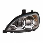 Chrome Projection Headlight With LED Position Light For 2001-2020 Freightliner Columbia - Driver - Image 3
