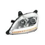 Chrome Projection Headlight With LED Position Light & Sequential Signal For 2012-2021 Peterbilt 579- Driver - Image 3
