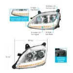 Chrome Projection Headlight With LED Position Light & Sequential Signal For 2012-2021 Peterbilt 579- Driver - Image 6