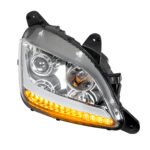 Chrome Projection Headlight With LED Position Light & Signal For 2012-2021 Peterbilt 579- Passenger - Image 4