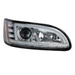 Chrome Projection Headlight With LED Sequential Turn & DRL For 2005-2015 Peterbilt 386- Passenger - Image 7