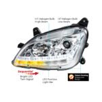 Chrome Projection Headlight With LED Sequential Turn and DRL For 2012-2021 Peterbilt 579- Driver - Image 13