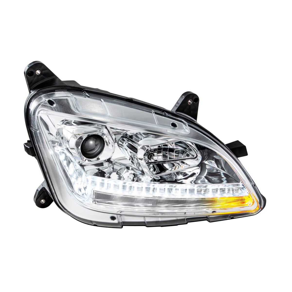 Chrome Projection Headlight With LED Sequential Turn and DRL For 2012-2021 Peterbilt 579- Passenger - Image 1