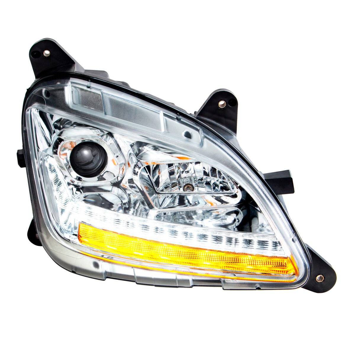 Chrome Projection Headlight With LED Sequential Turn and DRL For 2012-2021 Peterbilt 579- Passenger - Image 7