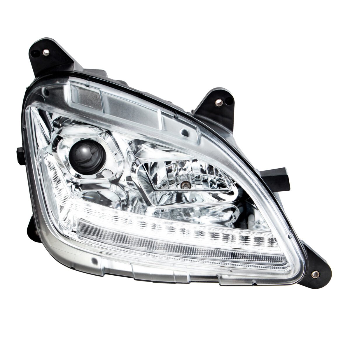 Chrome Projection Headlight With LED Sequential Turn and DRL For 2012-2021 Peterbilt 579- Passenger - Image 8