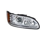 Chrome Projection Headlight With LED Turn & Position Light for 2005-2015 Peterbilt 386- Passenger - Image 6