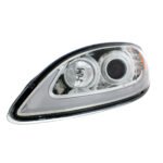 Chrome Projection Headlight With LED Turn Signal & Light Bar For 2006-2017 International Prostar - Driver - Image 4