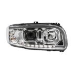 Chrome Projection Headlight With LED Turn Signal & Light Bar For 2008-2024 Peterbilt 389-Passenger - Image 6