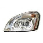 Chrome Projection Headlight With White LED Position Light For 2008-2017 Freightliner Cascadia - Driver