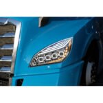 Chrome Quad-LED Headlight With LED DRL & Seq. Signal For 2018-2024 Freightliner Cascadia - Driver - Image 6