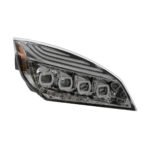 Chrome Quad-LED Headlight With LED DRL & Seq. Signal For 2018-2024 Freightliner Cascadia - Passenger - Image 2