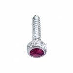 Chrome Short Dash Screw For Freightliner With Purple Crystal (2-Pack)