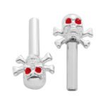 Chrome Skull Door Lock Knobs (2Pc/Set)