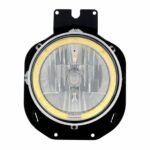 Crystal Headlight With Amber LED Halo Ring For 1996-2005 Freightliner Century