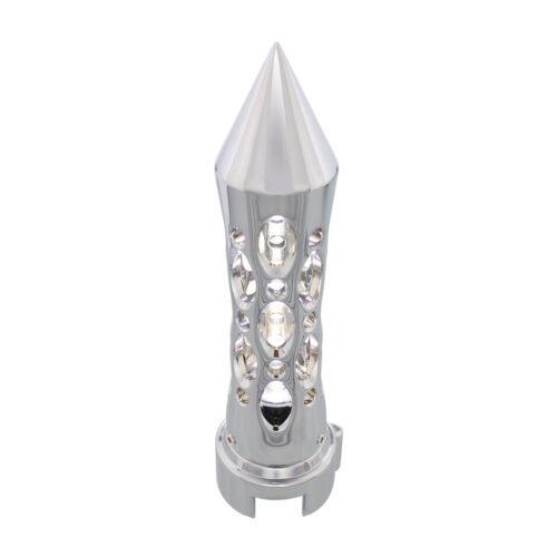 Daytona Style Spike Gearshift Knob With LED 13/15/18 Speed Adapter - Chrome/White LED