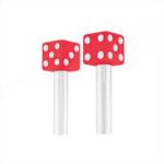 Dice Door Lock Knobs - Red (2Pc/Set) - Image 2