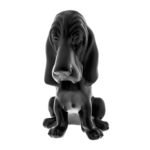 Die-Cast Bassett Hound Hood Ornament - Matte Black