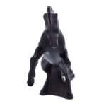 Die-Cast Fighting Stallion Hood Ornament - Matte Black - Image 2